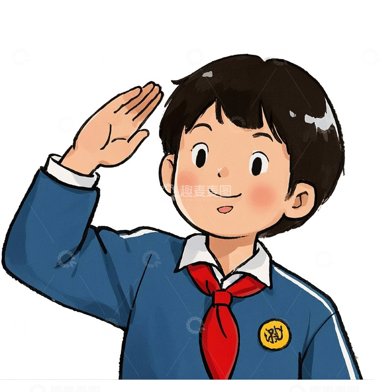 高清大图下载【趣麦麦图】少先队员敬队礼5