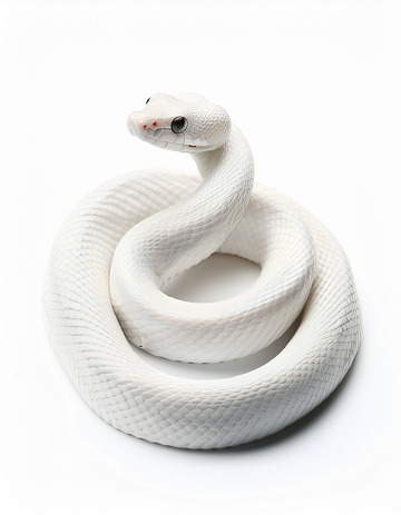 白蟒的纯净盘绕造型