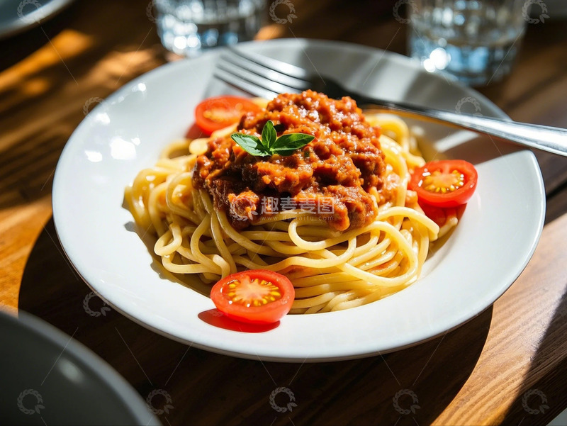 高清大图下载【趣麦麦图】元气满满的番茄肉酱烩意大利面2