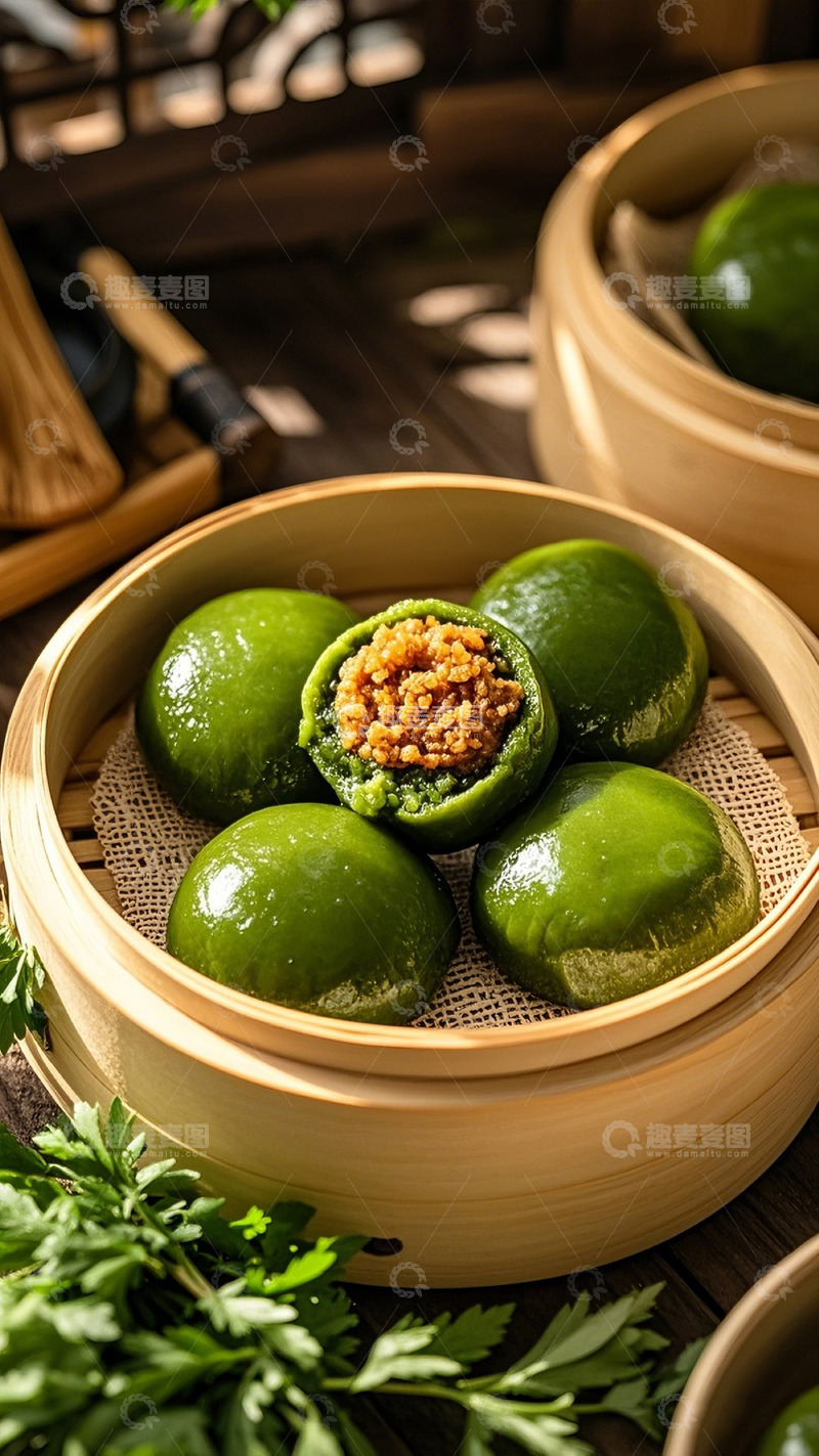 高清大图下载【趣麦麦图】清明节美食青团8