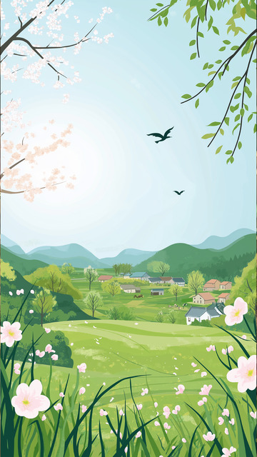 清明节插画背景1