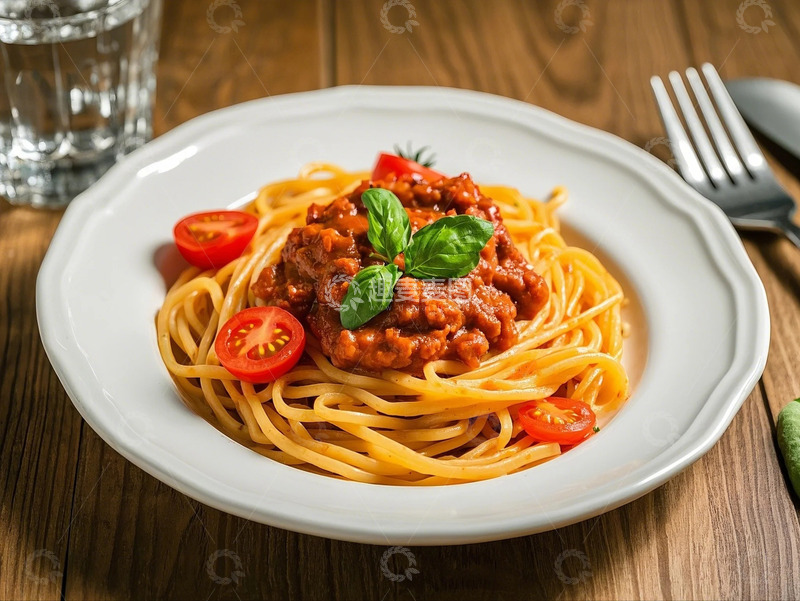 高清大图下载【趣麦麦图】元气满满的番茄肉酱烩意大利面3