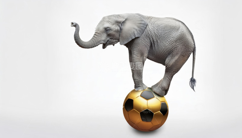 高清大图下载【趣麦麦图】大象俏皮玩转足球瞬间