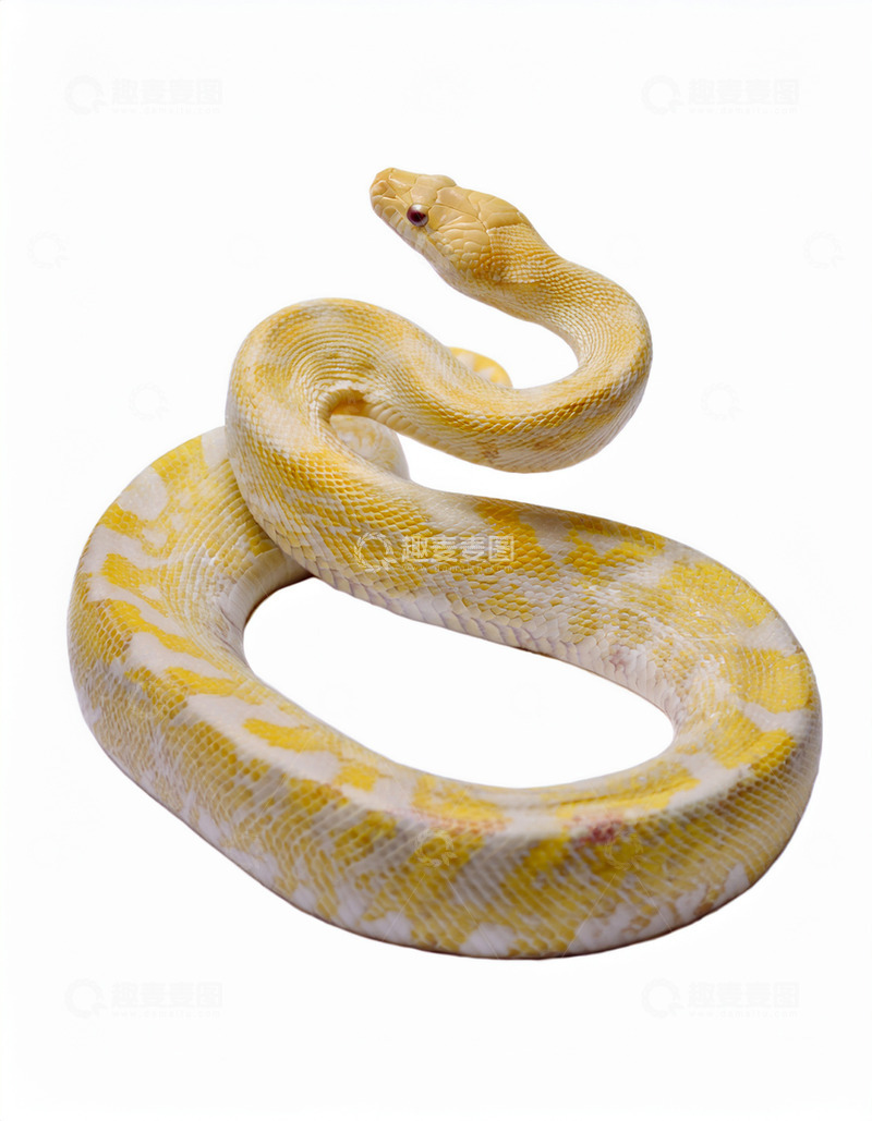 高清大图下载【趣麦麦图】黄白蟒的优雅盘绕姿态