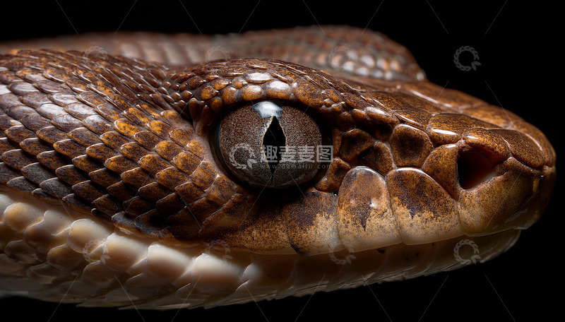 高清大图下载【趣麦麦图】棕蛇眼睛的特写镜头