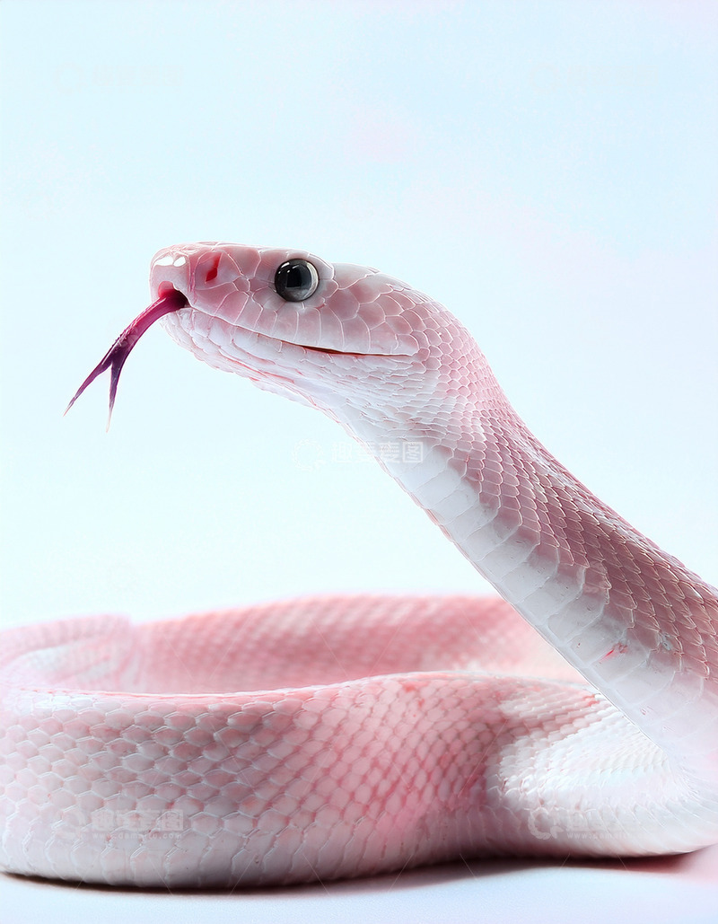 高清大图下载【趣麦麦图】粉色蛇吐信的优雅姿态