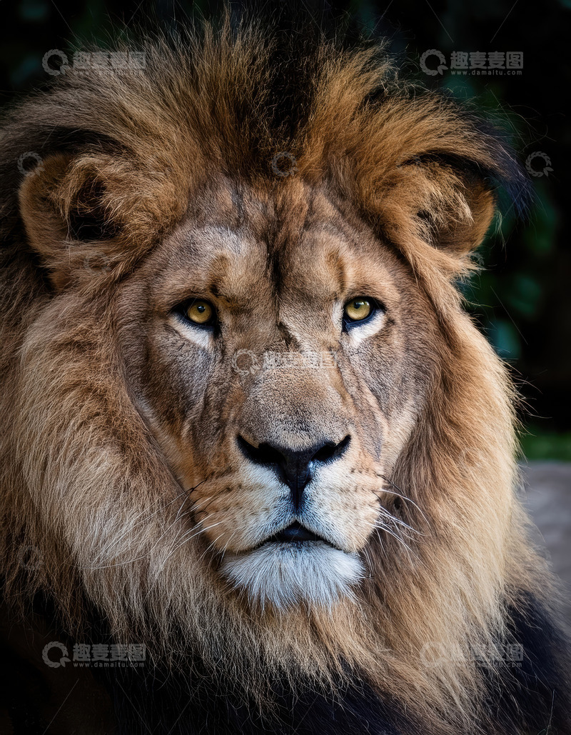 高清大图下载【趣麦麦图】雄狮近景展野性威严之姿
