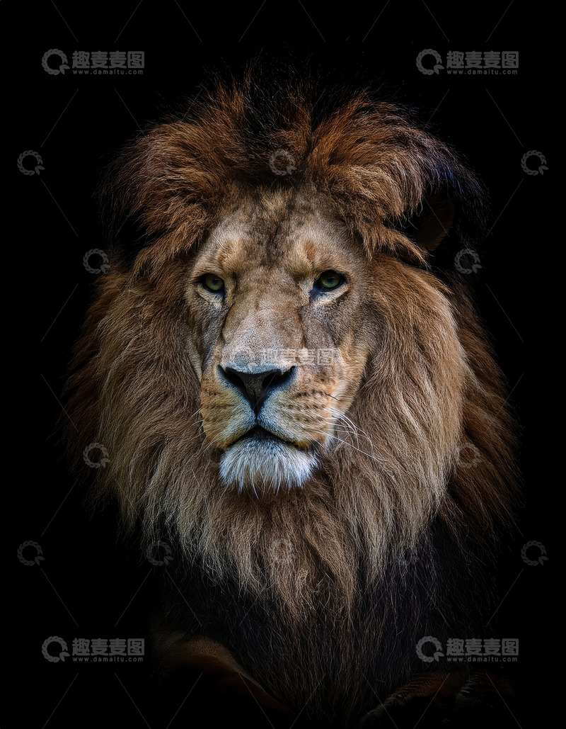 高清大图下载【趣麦麦图】暗背景下雄狮尽显神秘霸气