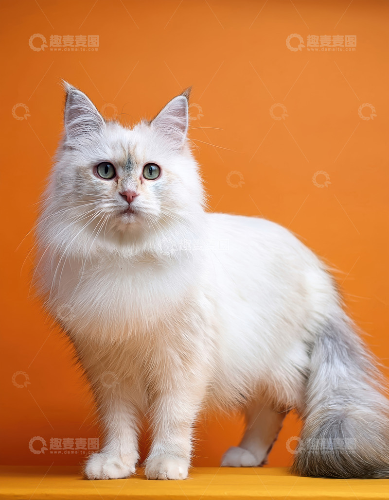 高清大图下载【趣麦麦图】蓝眼长毛猫的优雅亮相