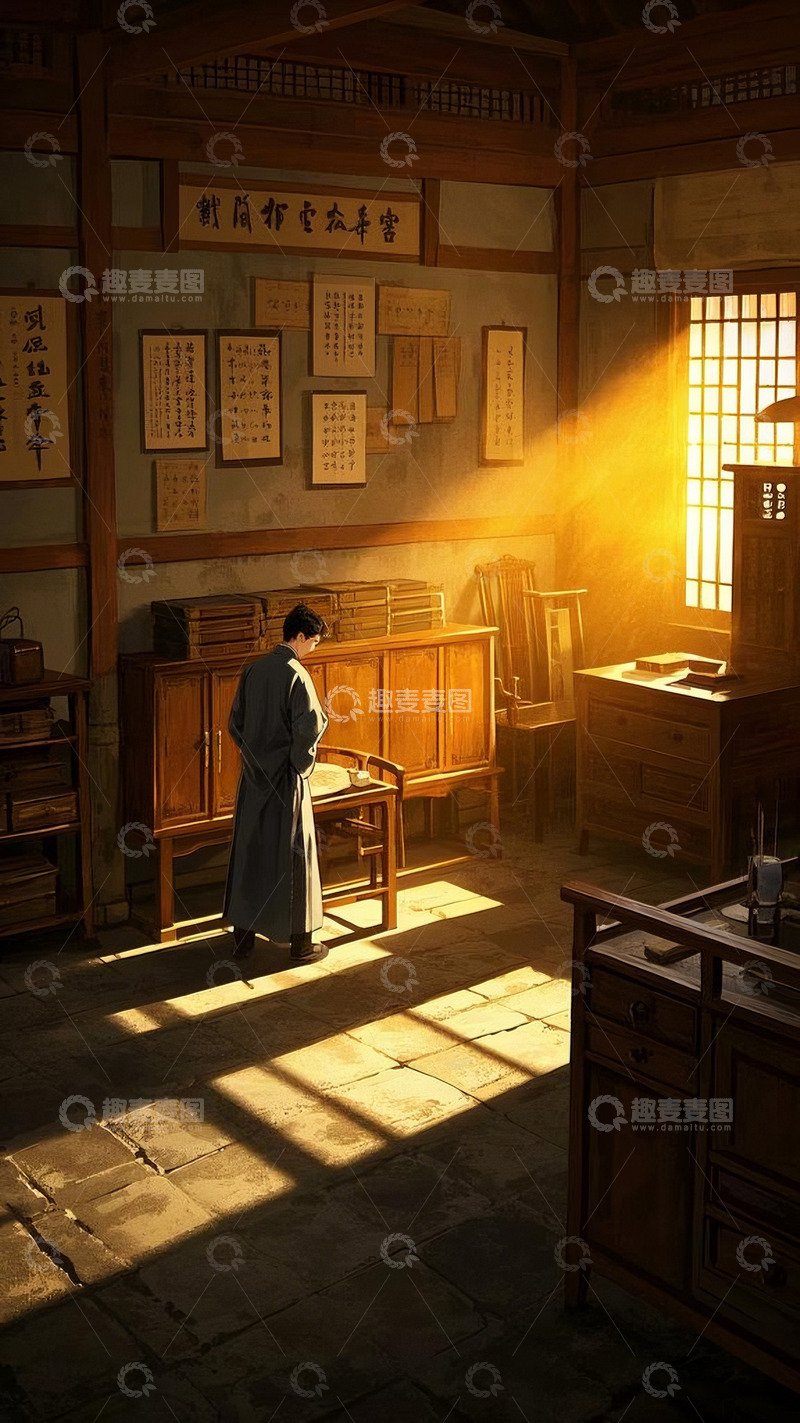高清大图下载【趣麦麦图】古韵探案风古代书房办案场所高清图6