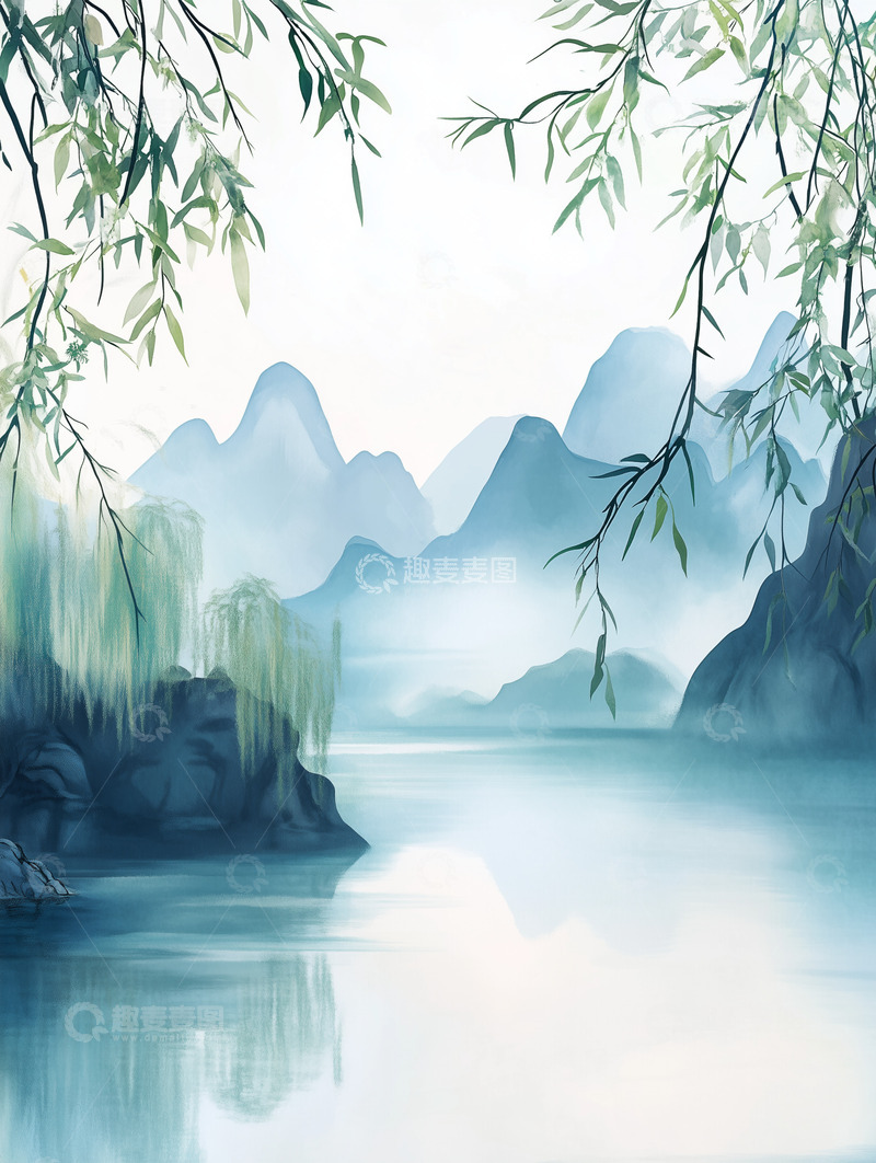 高清大图下载【趣麦麦图】清明节水墨背景