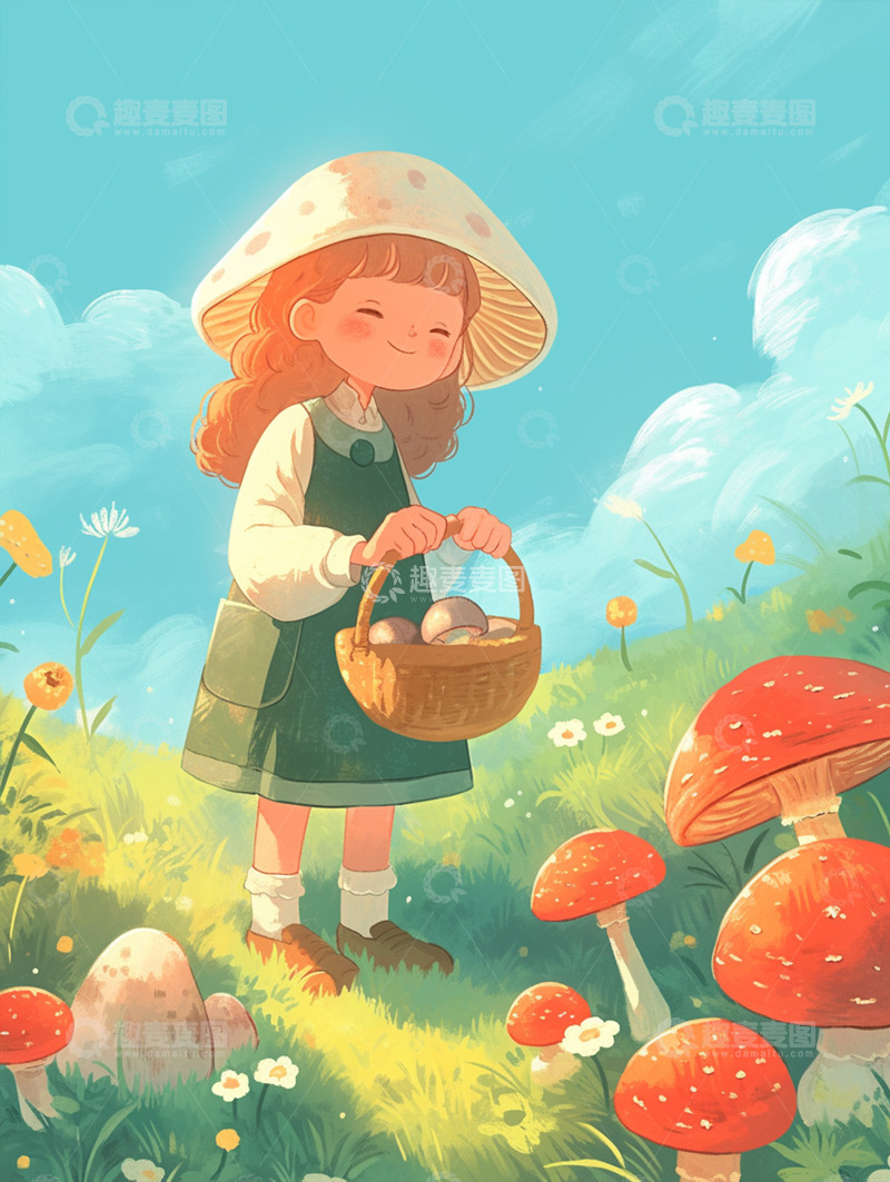 高清大图下载【趣麦麦图】唯美治愈系梦幻插画素材1