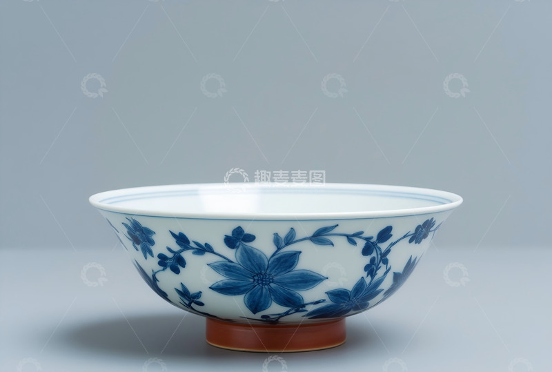 高清大图下载【趣麦麦图】明洪武青花四季花卉碗 