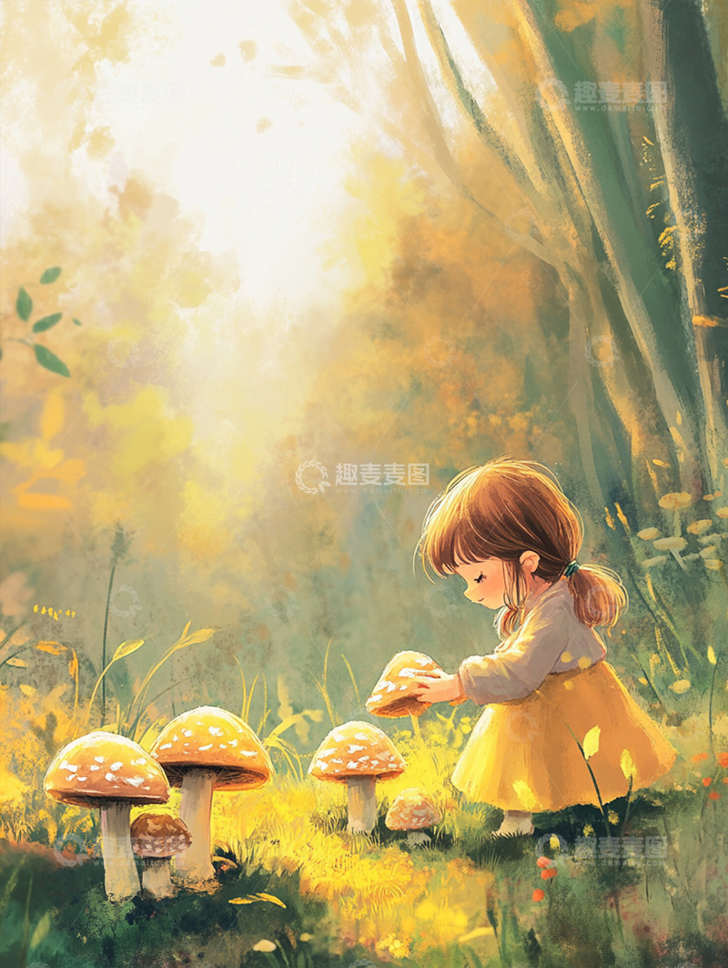 高清大图下载【趣麦麦图】唯美治愈系梦幻插画素材2