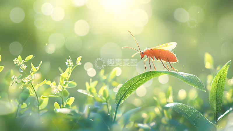 高清大图下载【趣麦麦图】橙色小昆虫高清图片