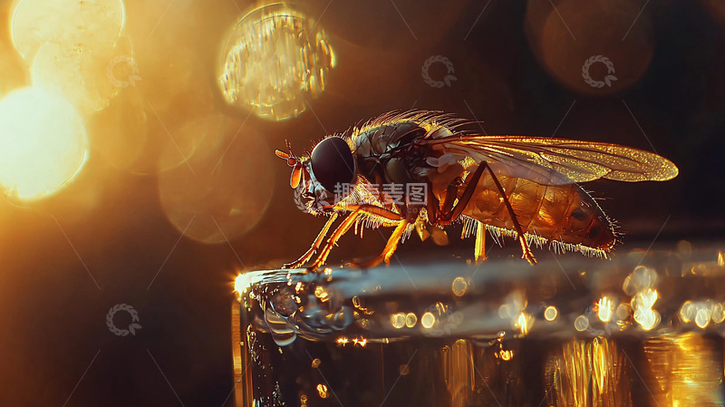 高清大图下载【趣麦麦图】黄昏逆光下的昆虫特写