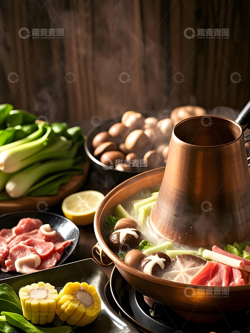 高清大图下载【趣麦麦图】中餐火锅铜锅美食摄影图1