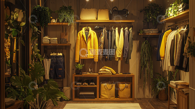 高清大图下载【趣麦麦图】温暖木质调衣帽间
