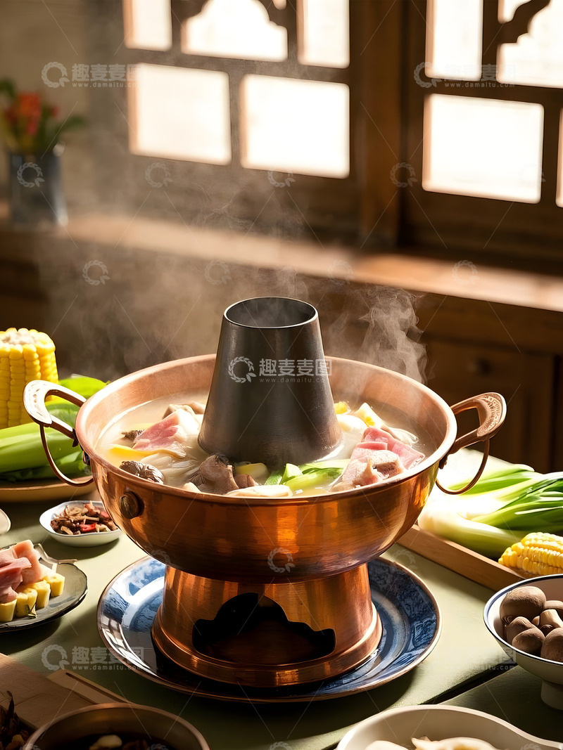 高清大图下载【趣麦麦图】中餐火锅铜锅美食摄影图