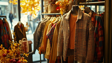 秋季服装店橱窗陈列