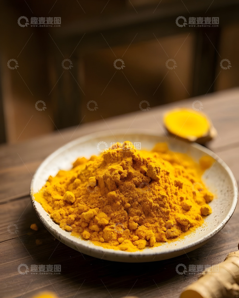 高清大图下载【趣麦麦图】姜黄粉末着色剂添加剂食品保健色素