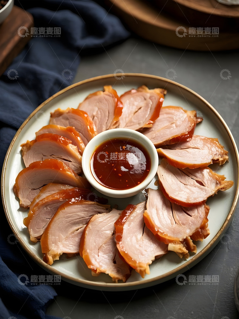 高清大图下载【趣麦麦图】中餐烤鸭片美食摄影