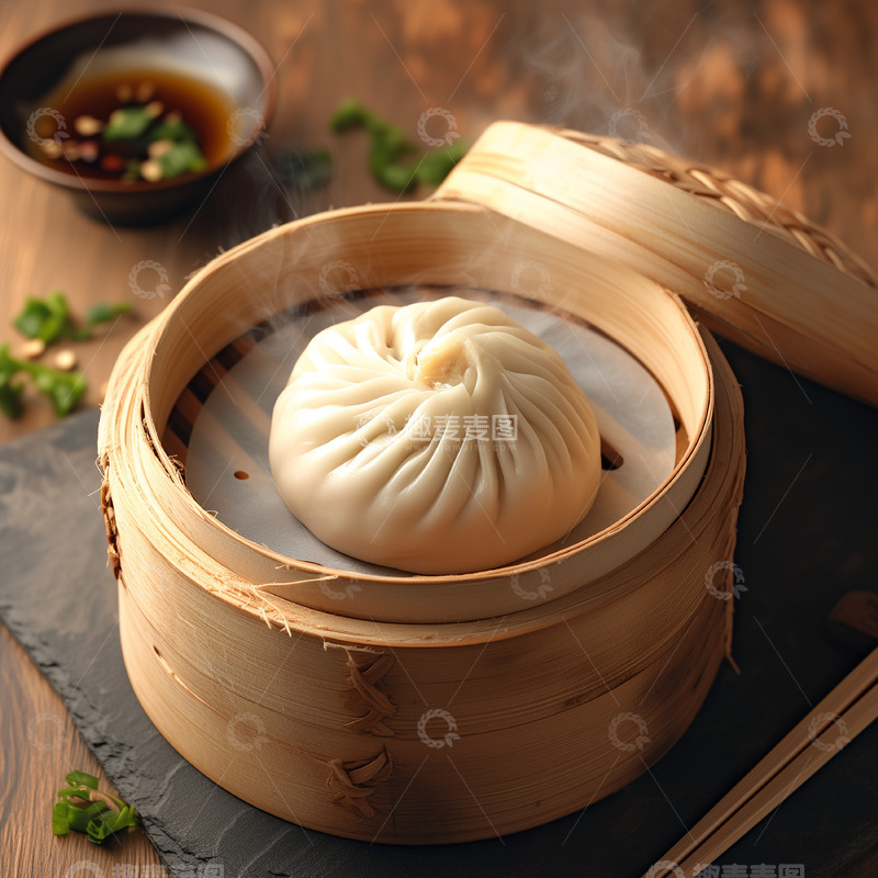 高清大图下载【趣麦麦图】小笼包包子灌汤包美食摄影图