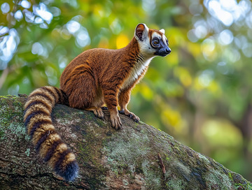 岩石上狐猴坐立状态摄影
