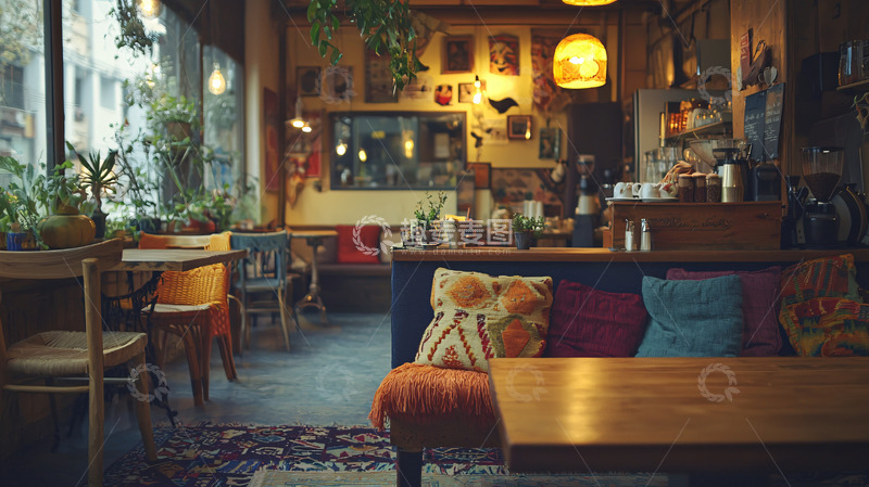 高清大图下载【趣麦麦图】温暖舒适的复古咖啡馆