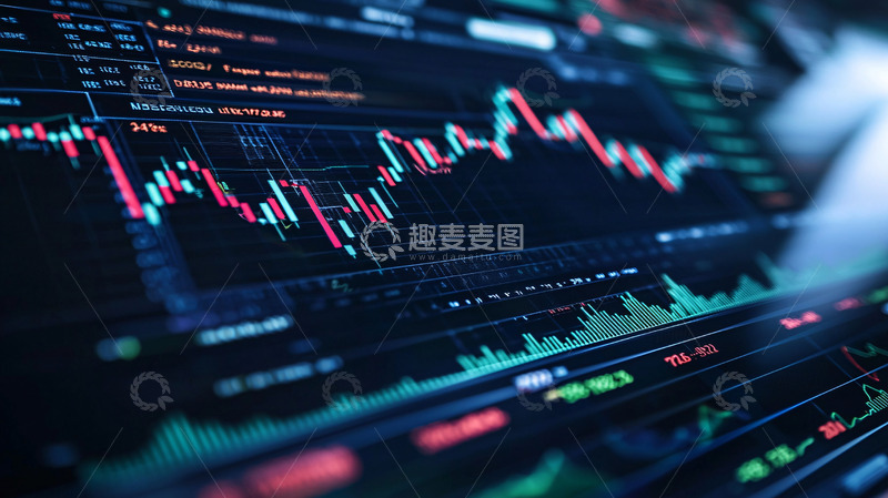 高清大图下载【趣麦麦图】电脑屏幕上的股票图表