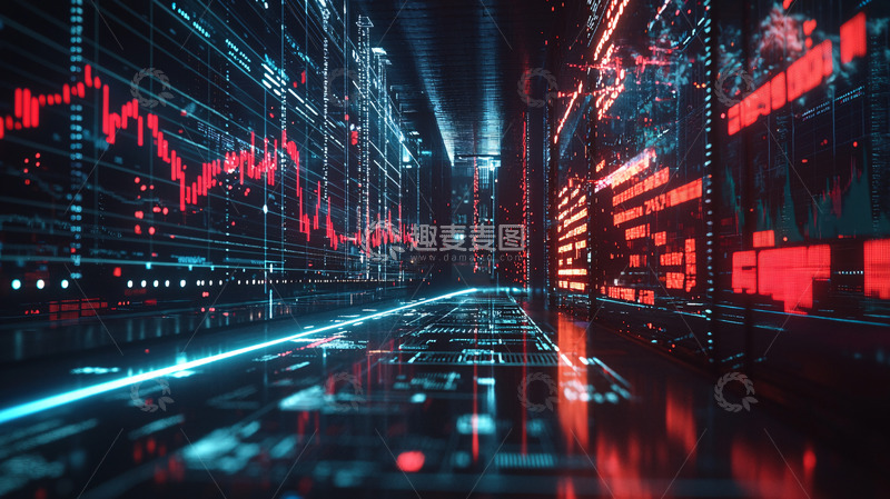 高清大图下载【趣麦麦图】科技感数据流隧道