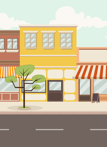 卡通大街上的道路