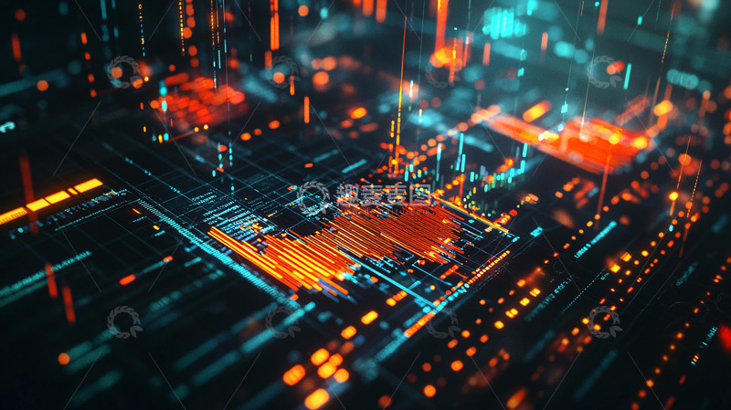 高清大图下载【趣麦麦图】科技感流动数据流