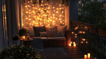 阳台夜景高清图片