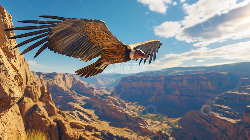 高清大图下载【趣麦麦图】秃鹰峡谷飞行高清图片
