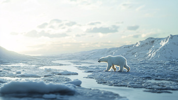 极地北极熊雪景