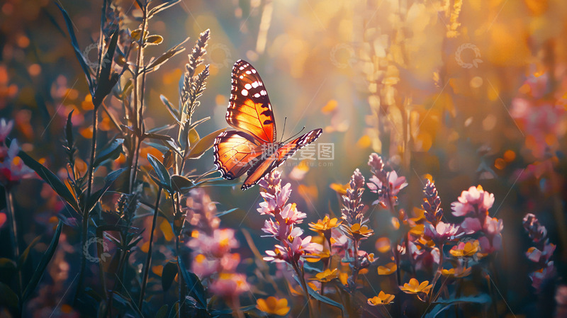 高清大图下载【趣麦麦图】阳光下的蝴蝶