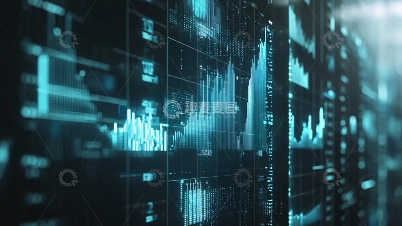 高清大图下载【趣麦麦图】科技感数据图表背景