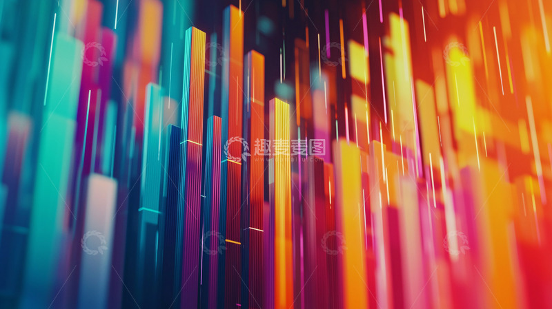 高清大图下载【趣麦麦图】抽象彩色光柱