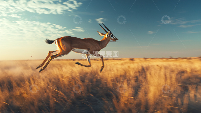 高清大图下载【趣麦麦图】羚羊奔跑高清图片