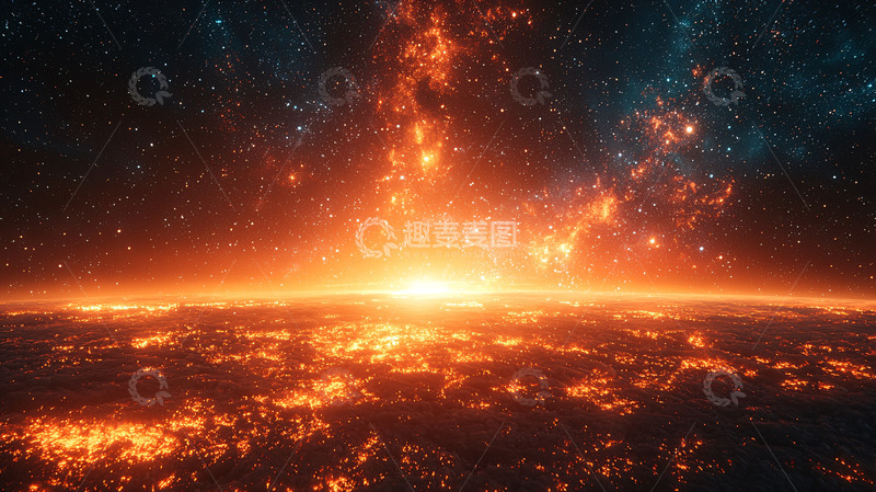 高清大图下载【趣麦麦图】宇宙火焰星球