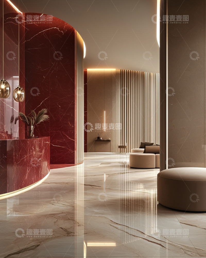高清大图下载【趣麦麦图】豪华大理石接待台