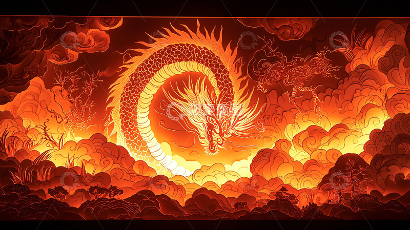 高清大图下载【趣麦麦图】火焰巨龙