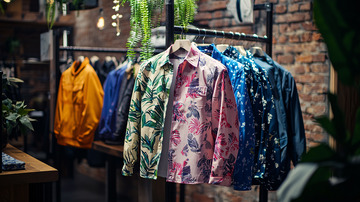 复古印花衬衫展示