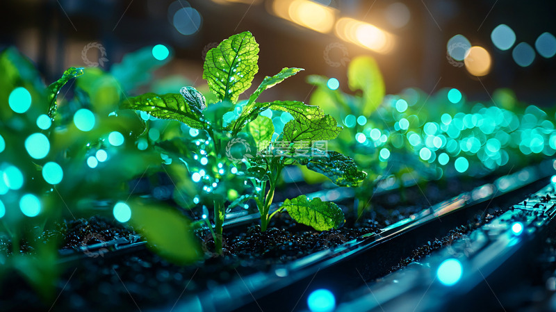 高清大图下载【趣麦麦图】科技感植物生长