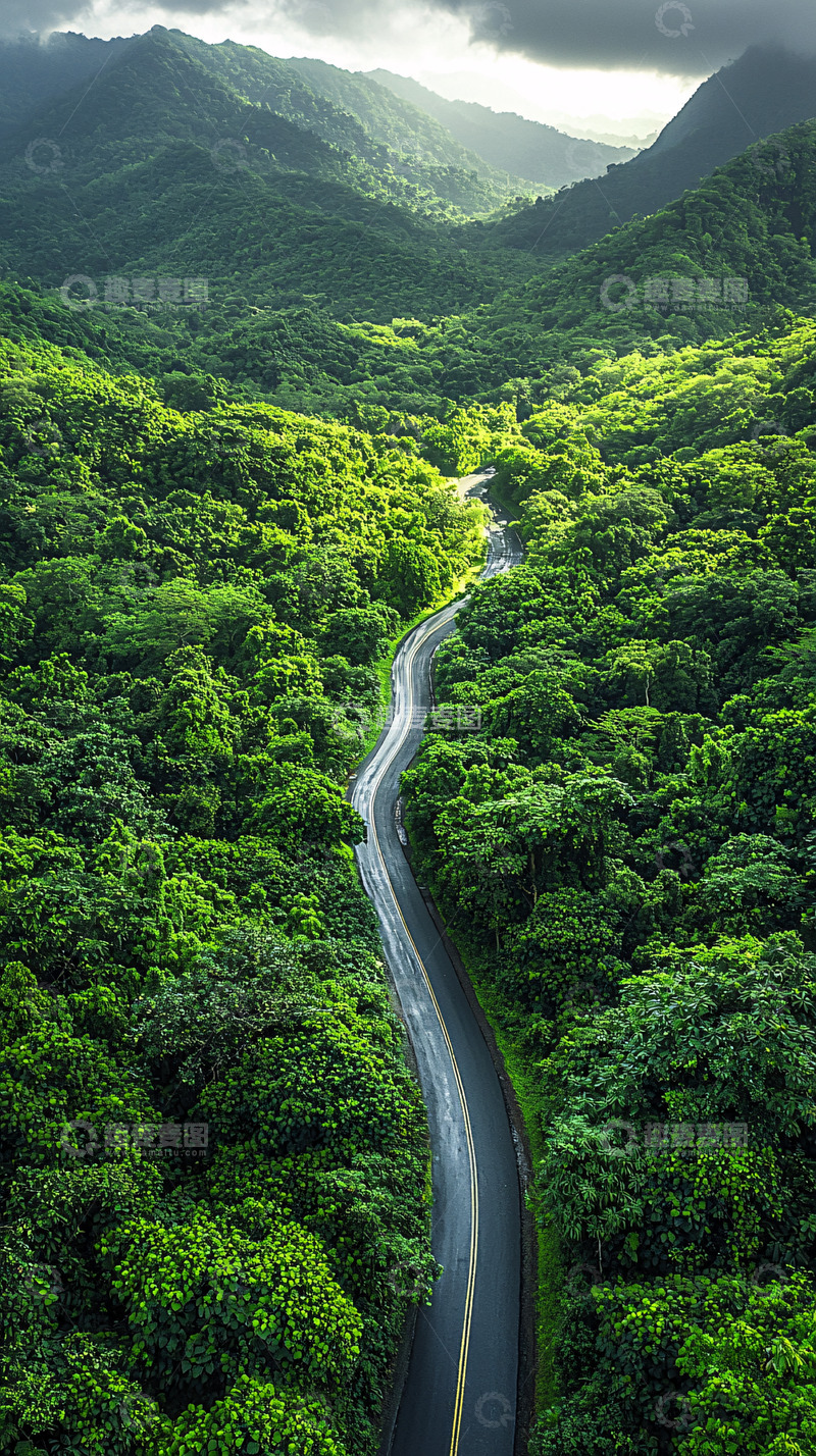 高清大图下载【趣麦麦图】绿色山路