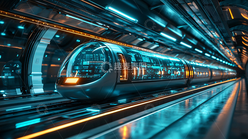 高清大图下载【趣麦麦图】未来科技感地铁列车