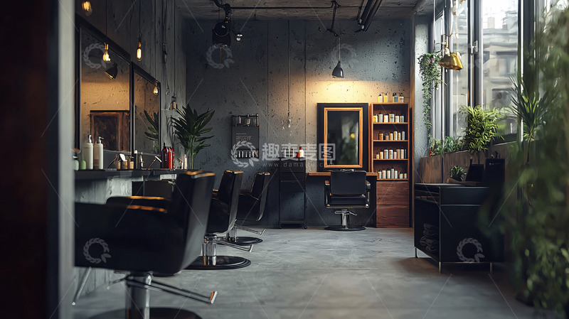 高清大图下载【趣麦麦图】工业风理发店