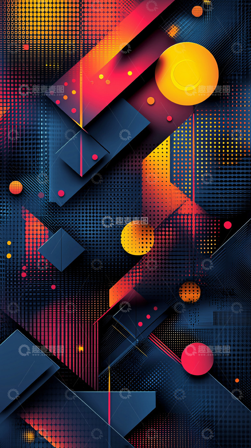 高清大图下载【趣麦麦图】抽象几何背景