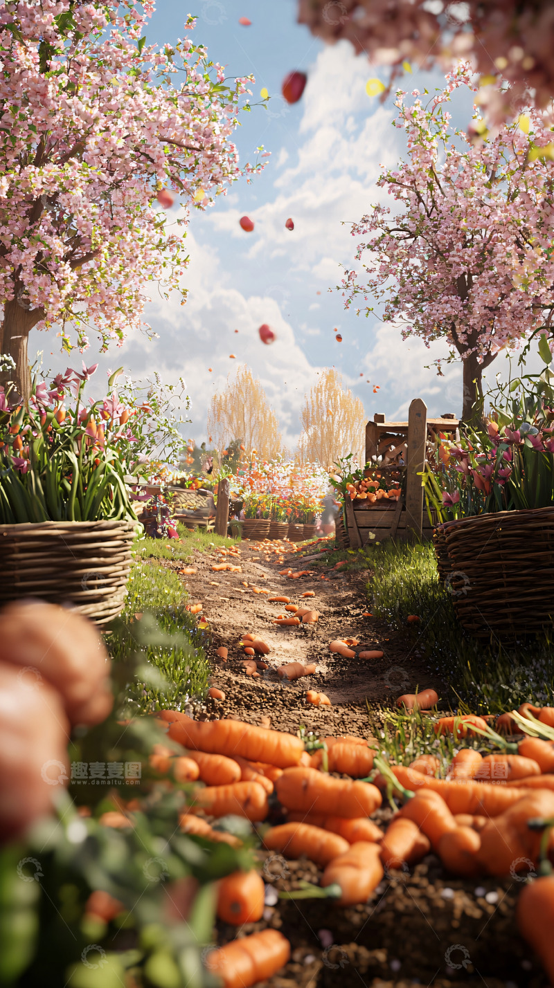 高清大图下载【趣麦麦图】春日田园蔬菜丰收